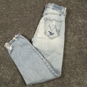 Mother Superior Jeans Women 25 Blue The Tomcat Ankle Confession Distressed 25x26